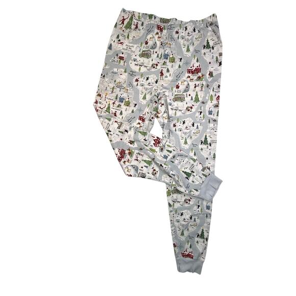 Pottery Barn Kids XL Organic Cotton Pajama Set North Pole Map Print - Picture 7 of 16